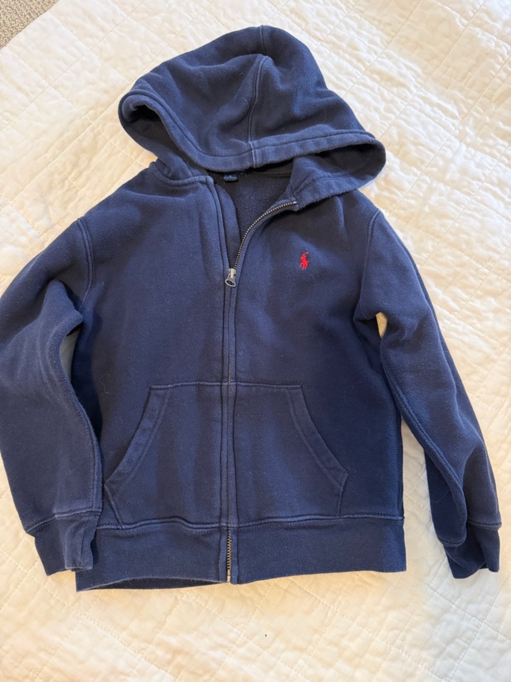 Ralph Lauren Navy Full-Zip Hoodie with Red Logo
